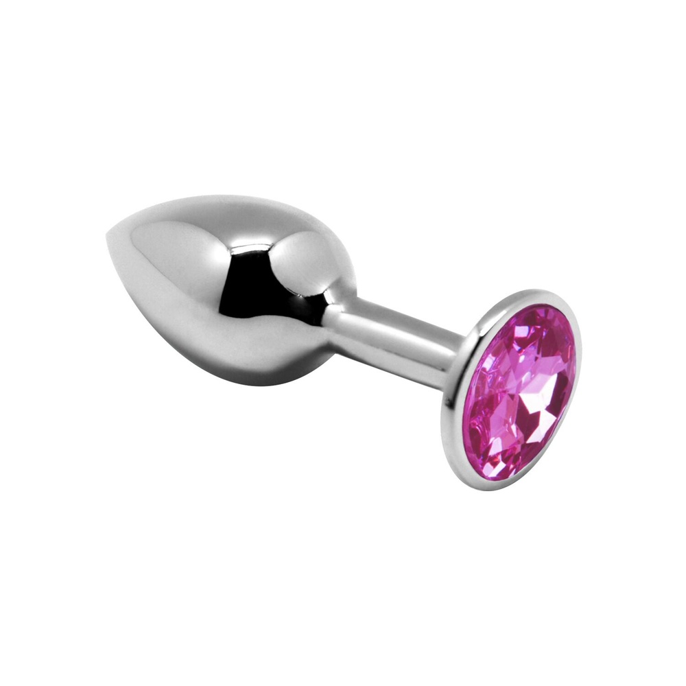 Металева анальна пробка із кристалом Alive Mini Metal Butt Plug Pink M фото