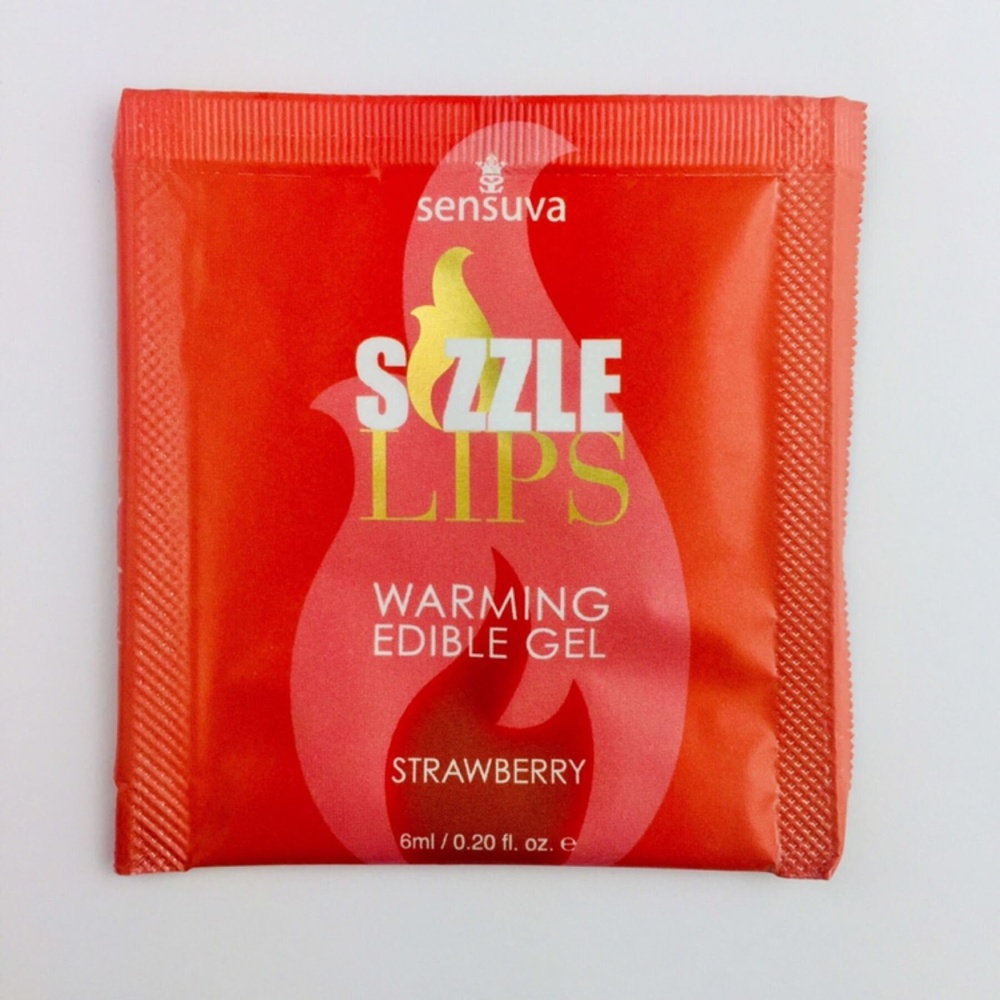Пробник масажного гелю Sensuva — Sizzle Lips Strawberry (6 мл) фото