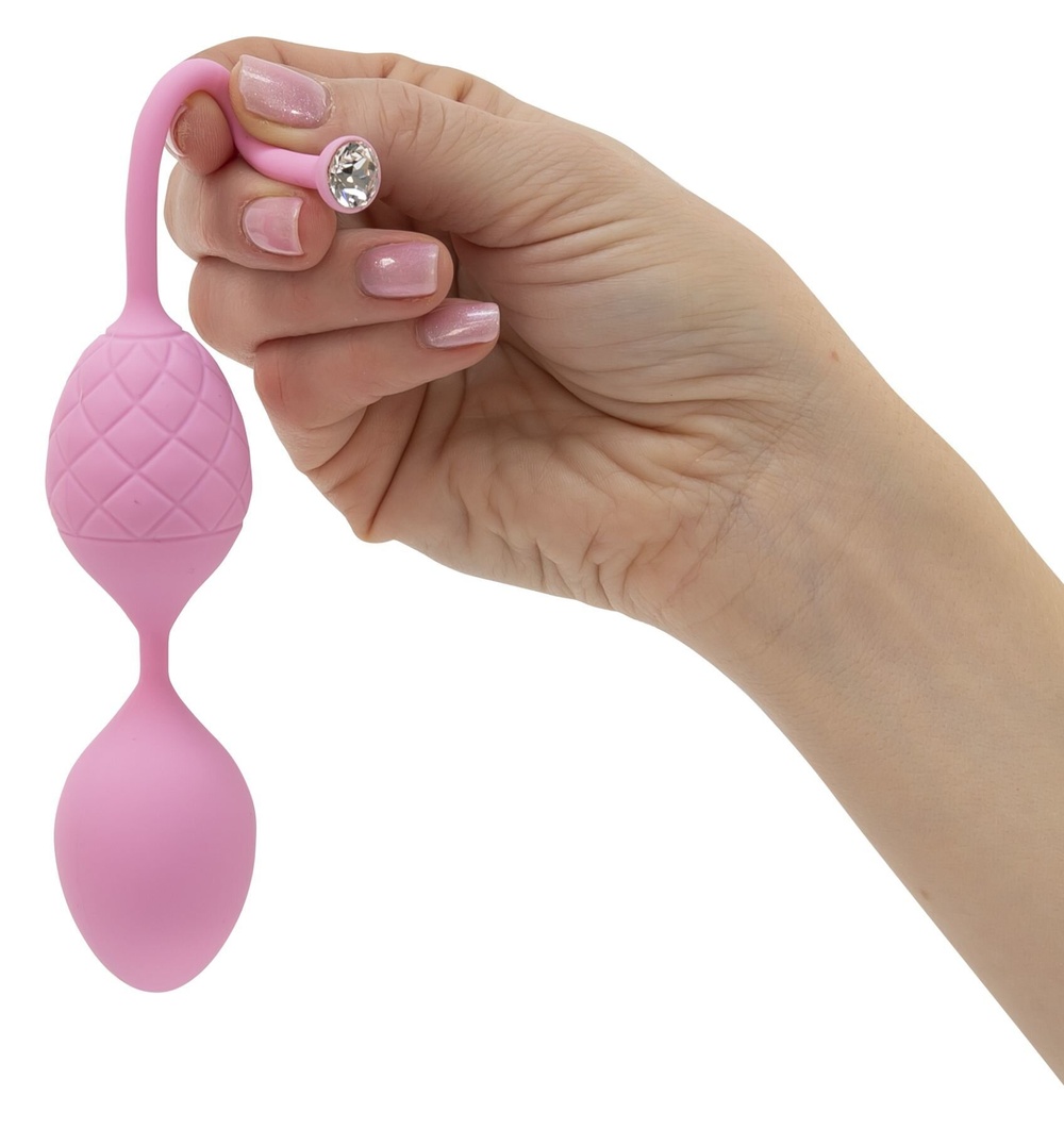 Розкішні вагінальні кульки PILLOW TALK — Frisky Pink з кристалом, діаметр 3,2 см, вага 49-75гр фото