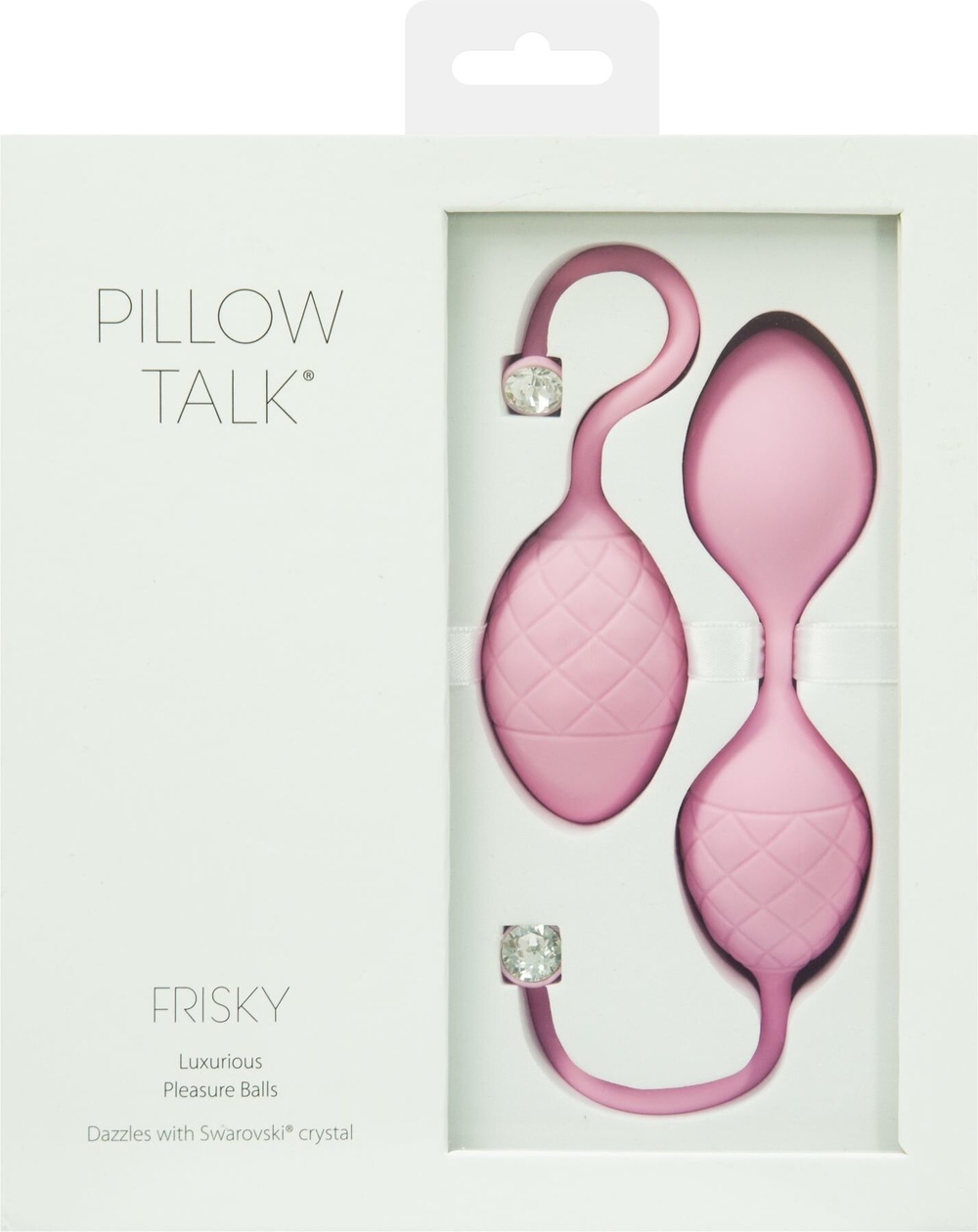 Роскошные вагинальные шарики PILLOW TALK - Frisky Pink с кристаллом, диаметр 3,2см, вес 49-75гр фото