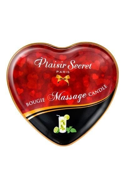 Масажна свічка сердечко Plaisirs Secrets Mojito (35 мл) фото
