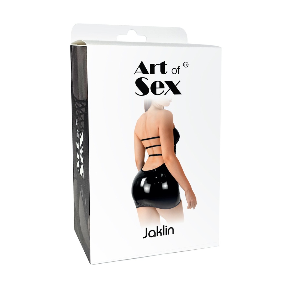 Сексуальное виниловое платье Art of Sex - Jaklin, размер L-2XL, цвет черный фото
