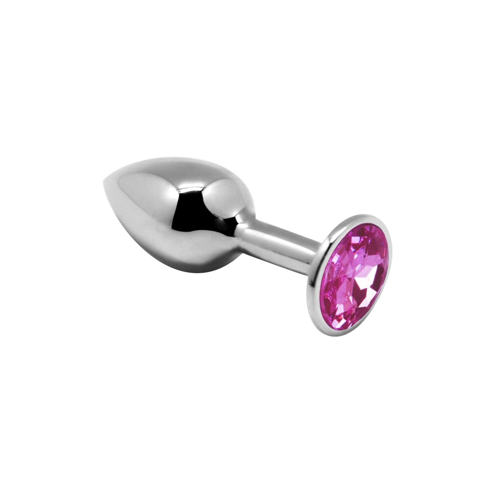 Металева анальна пробка із кристалом Alive Mini Metal Butt Plug Pink S фото