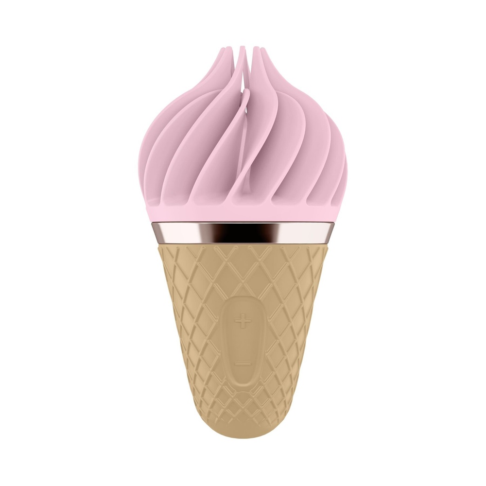 Мороженка спіннатор Satisfyer Lay-On — Sweet Treat Pink/Brown, 10 режимів роботи, водонепроникна фото