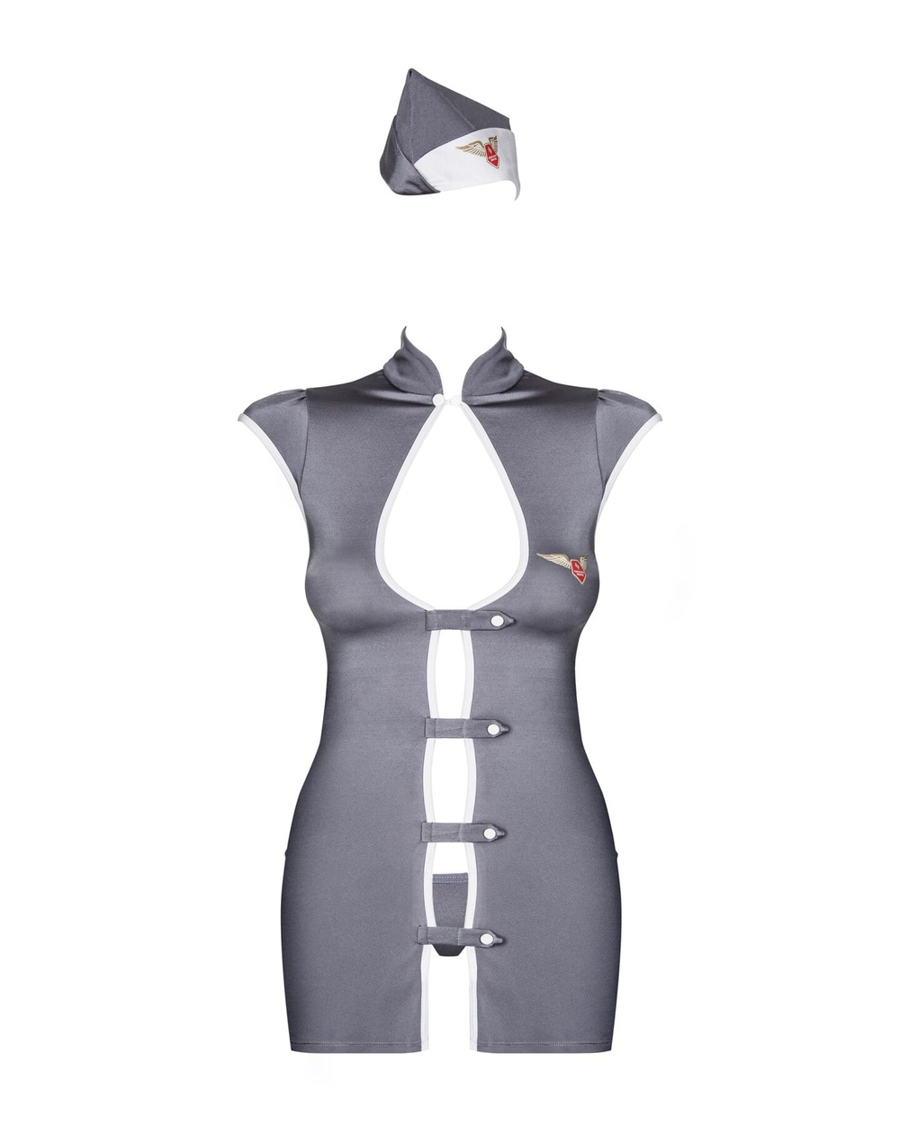 Obsessive Stewardess 3 pcs costume grey L/XL фото