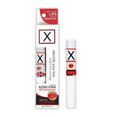 Стимулюючий бальзам для губ унісекс Sensuva — X on the Lips Strawberry з феромонами, полуниця фото