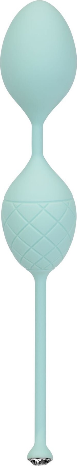 Роскошные вагинальные шарики PILLOW TALK - Frisky Teal с кристаллом, диаметр 3,2см, вес 49-75гр фото