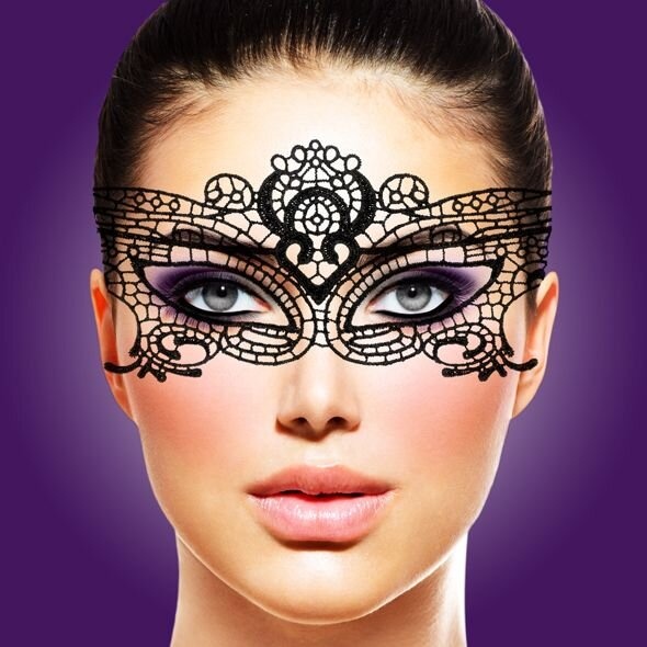 Ажурна маска на обличчя RIANNE S — Masque III зі стрічками-зав'язками фото