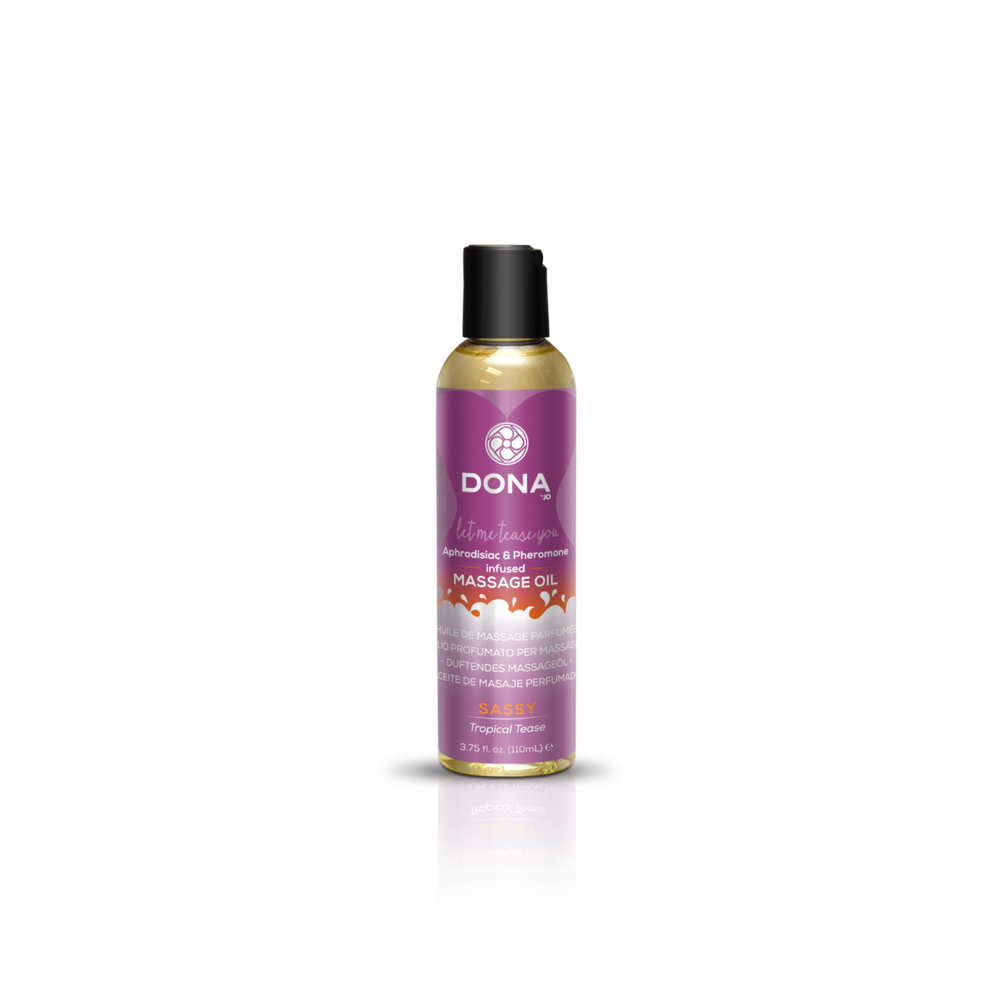 Масажне масло DONA Massage Oil SASSY — TROPICAL TEASE (110 мл) з феромонами і афродизіаками фото