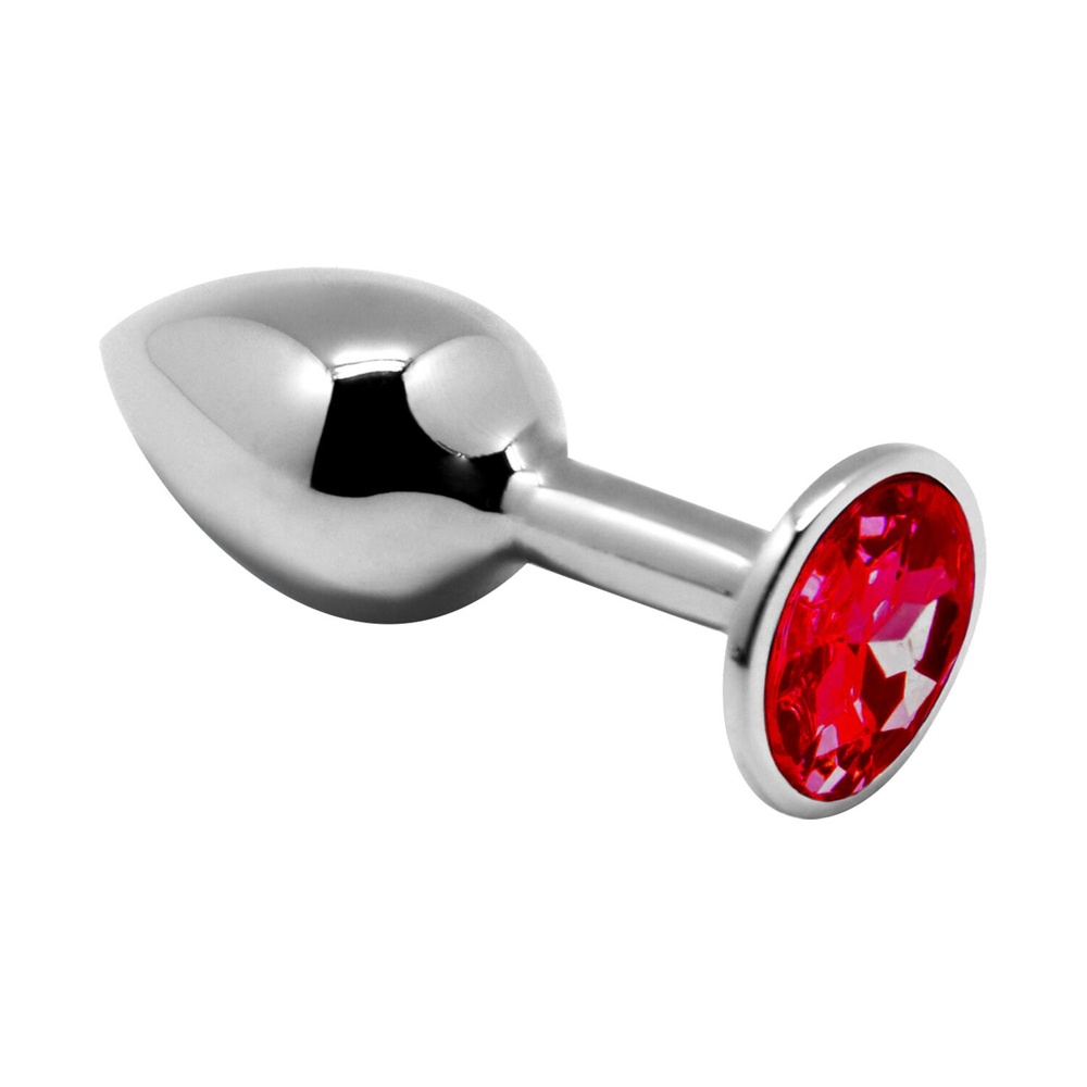 Металева анальна пробка із кристалом Alive Mini Metal Butt Plug Red L фото