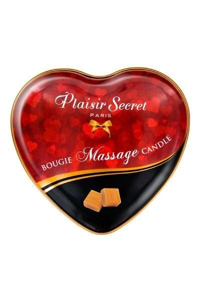 Массажная свеча сердечко Plaisirs Secrets Caramel (35 мл) фото