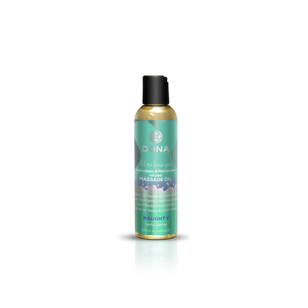 Масажне масло DONA Massage Oil NAUGHTY — SINFUL SPRING (110 мл) з феромонами і афродизіаками фото