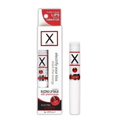 Стимулюючий бальзам для губ унісекс, вишня Sensuva — X on the Lips Cherry з феромонами, вишня фото