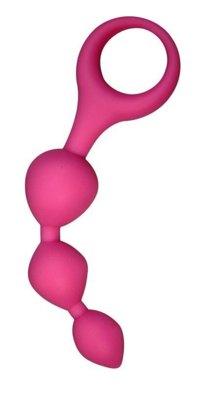 Анальні кульки Alive Triball Pink, силікон, макс. діаметр 2 см фото