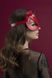 Маска кішечки Feral Feelings — Catwoman Mask, натуральна шкіра, червона фото 2