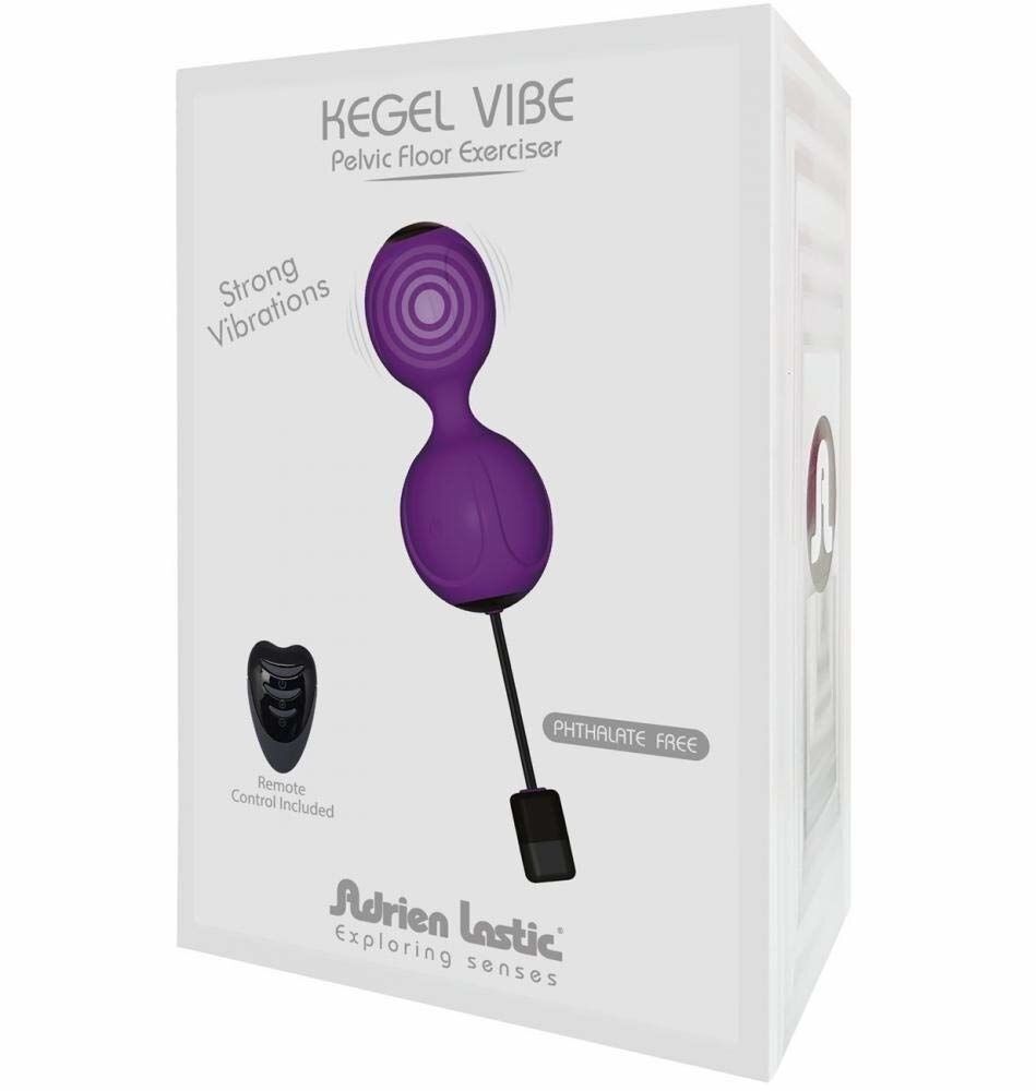 Вагінальні кульки з вібрацією Adrien Lastic Kegel Vibe Purple, діаметр 3,7 см фото