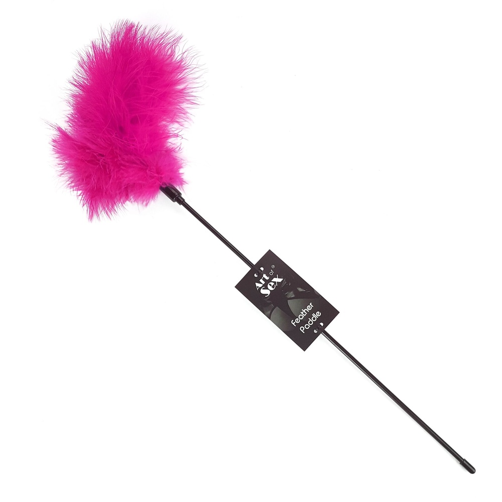 Щекоталка темно-розовая Art of Sex - Feather Paddle, перо молодого индюка фото