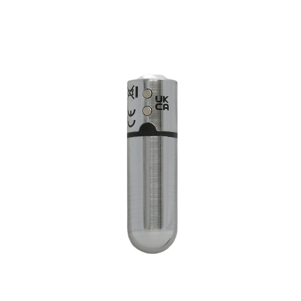 Вибропуля PowerBullet - First-Class Bullet 2.5" with Key Chain Pouch, Silver фото