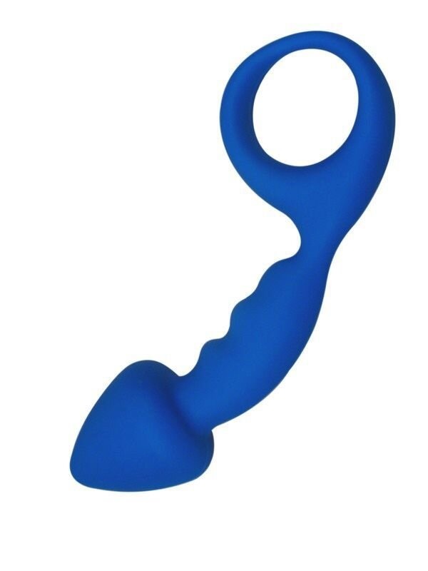 Анальная пробка Adrien Lastic Budy Blue со стимулирующей ножкой, макс. диаметр 2,5см фото