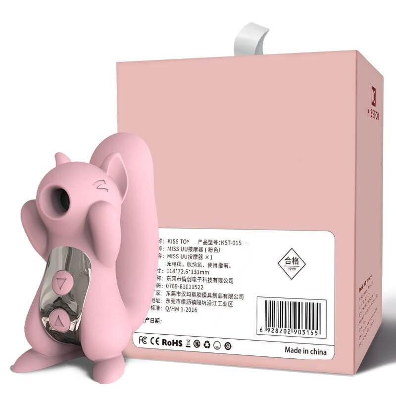 Вакуумный стимулятор с вибрацией KisToy Miss UU Pink, игрушка 2-в-1 фото