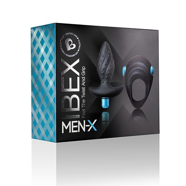 Вібронабор Rock off Men-X IBEX: анальна вібропробка і ерекційне віброкільце фото