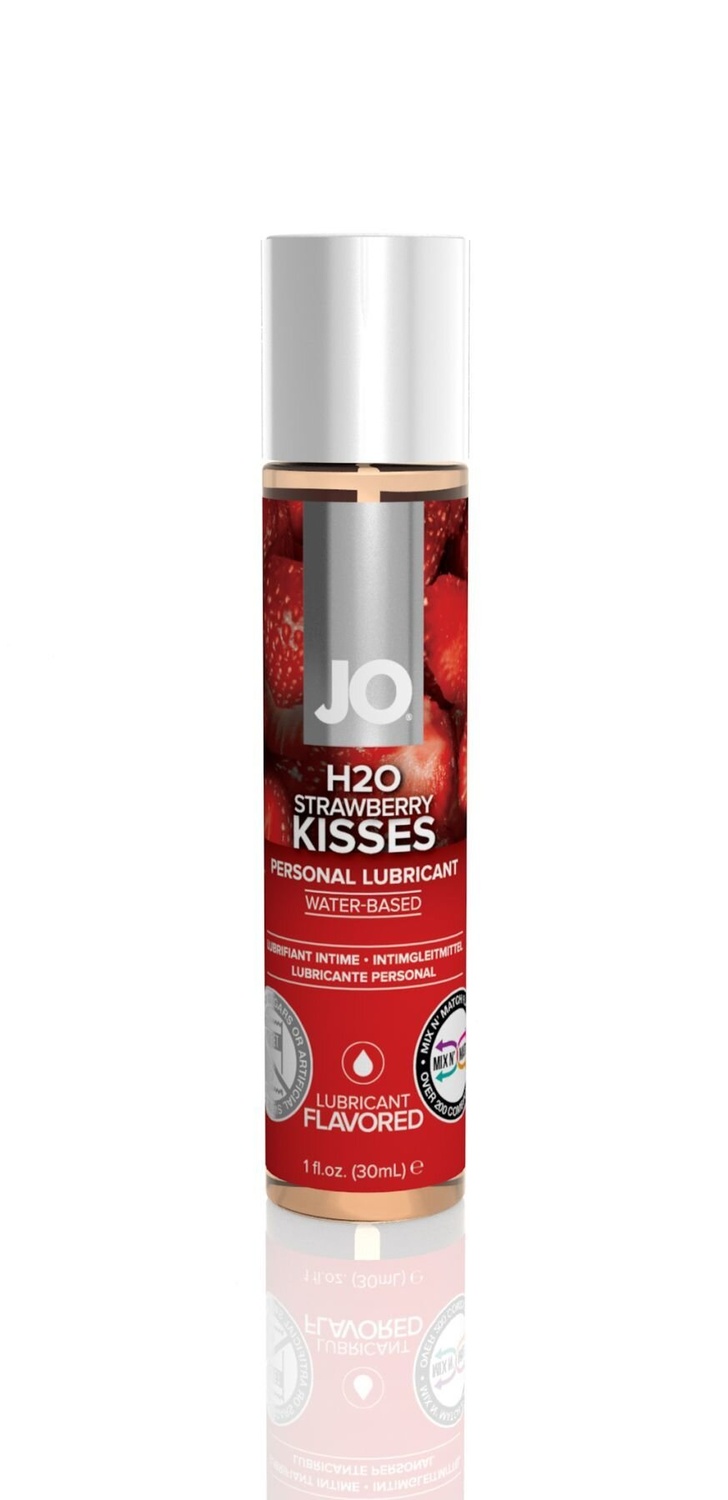 Змазка на водній основі System JO H2O — Strawberry Kiss (30 мл) без цукру, рослинний гліцерин фото