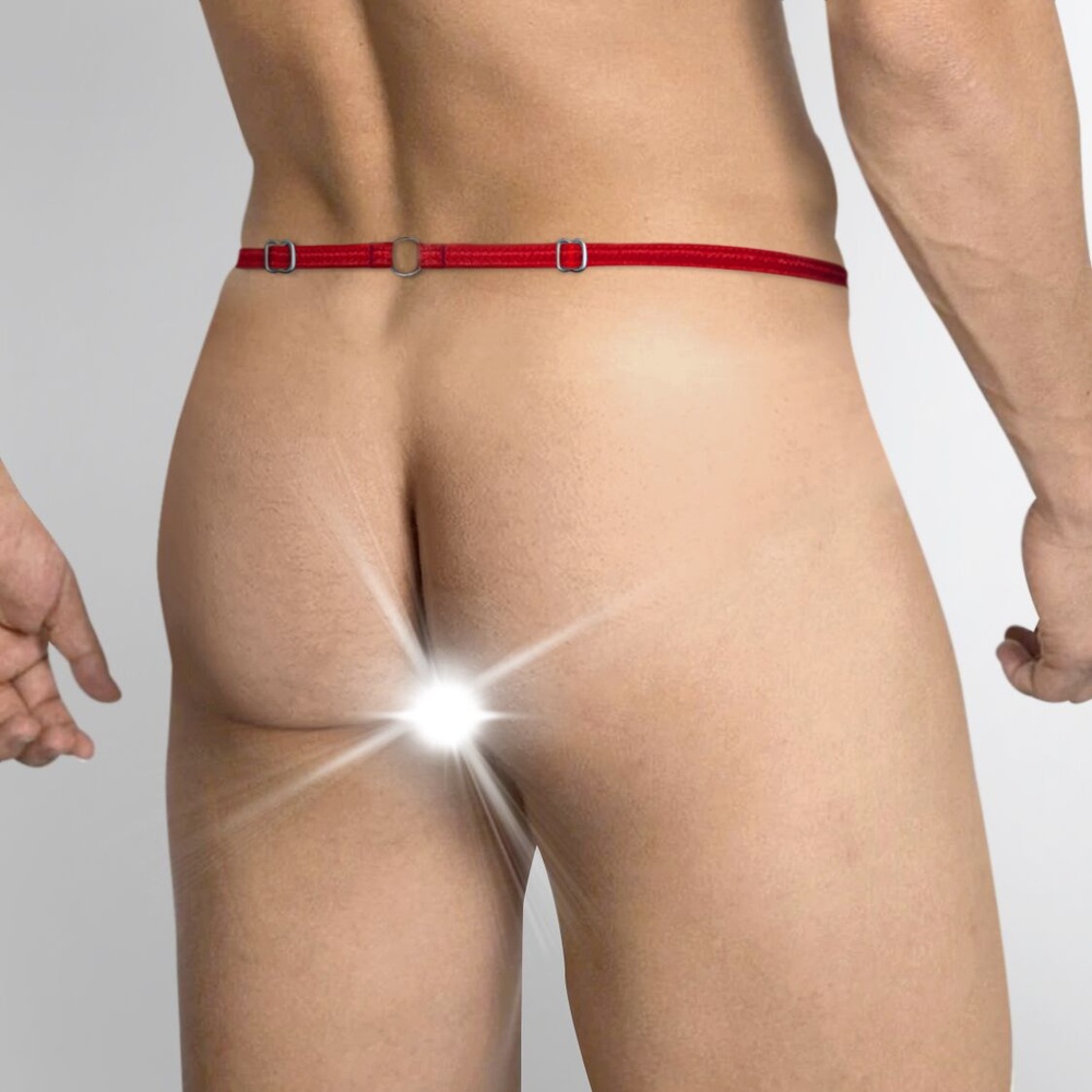 Мужские трусы XS-2XL с силиконовой анальной пробкой Art of Sex - Joni plug panties size M Red фото