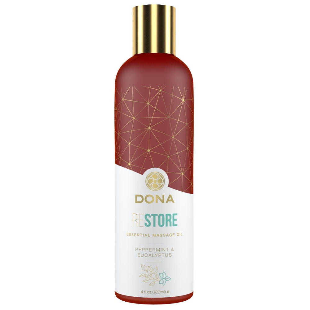 Натуральное массажное масло DONA Restore - Peppermint & Eucalyptus (120 мл) с эфирными маслами фото