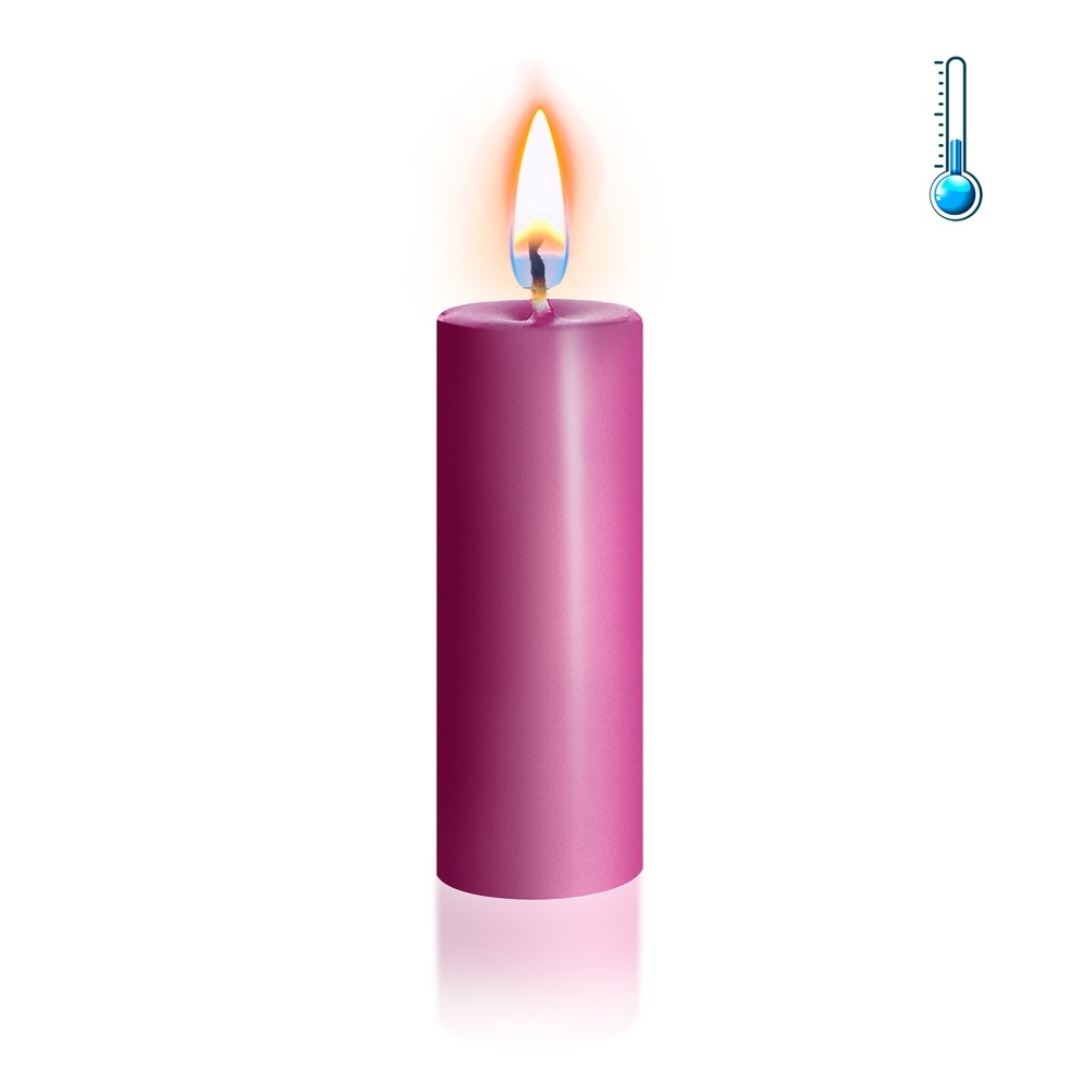 Рожева свічка воскова S 10 см низькотемпературна фото