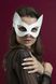 Маска кішечки Feral Feelings — Kitten Mask, натуральна шкіра, біла фото 1