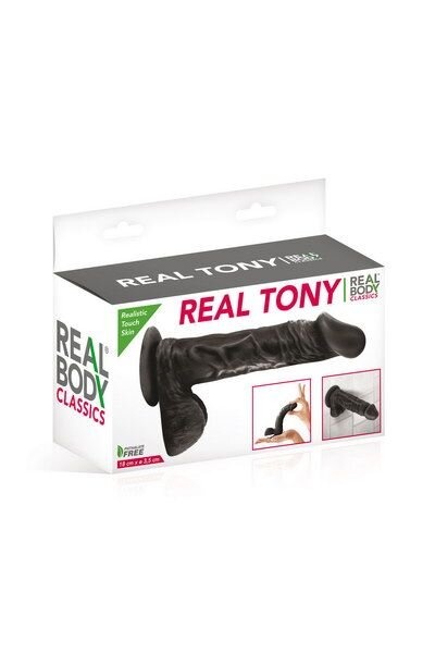 Фаллоимитатор Real Body - Real Tony Black, TPE, диаметр 3,5см фото