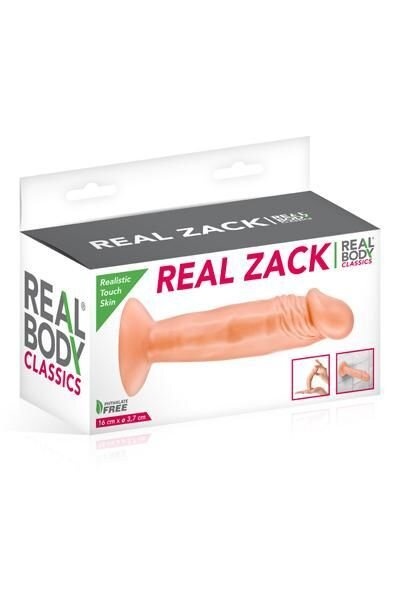 Фаллоимитатор Real Body - Real Zack Flesh, TPE, диаметр 3,7см фото