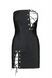 Мини-платье из экокожи CELINE CHEMISE black 6XL/7XL — Passion: шнуровка, трусики в комплекте фото 3