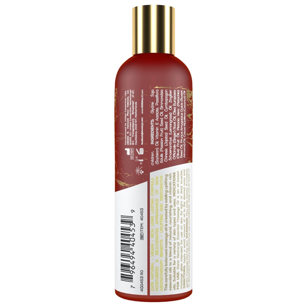 Натуральне масажне масло DONA Recharge — Lemongrass & Gingerl (120 мл) з ефірними маслами фото