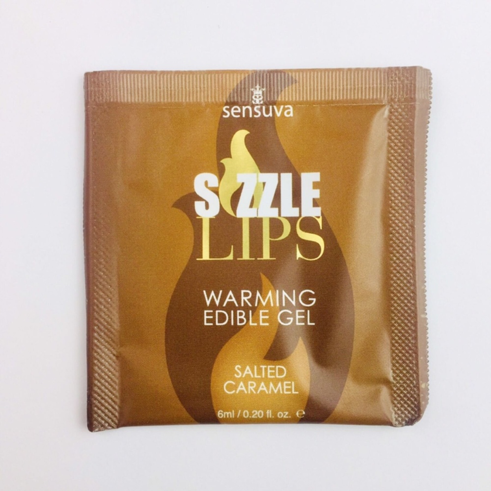Пробник масажного гелю Sensuva — Sizzle Lips Salted Caramel (6 мл) фото