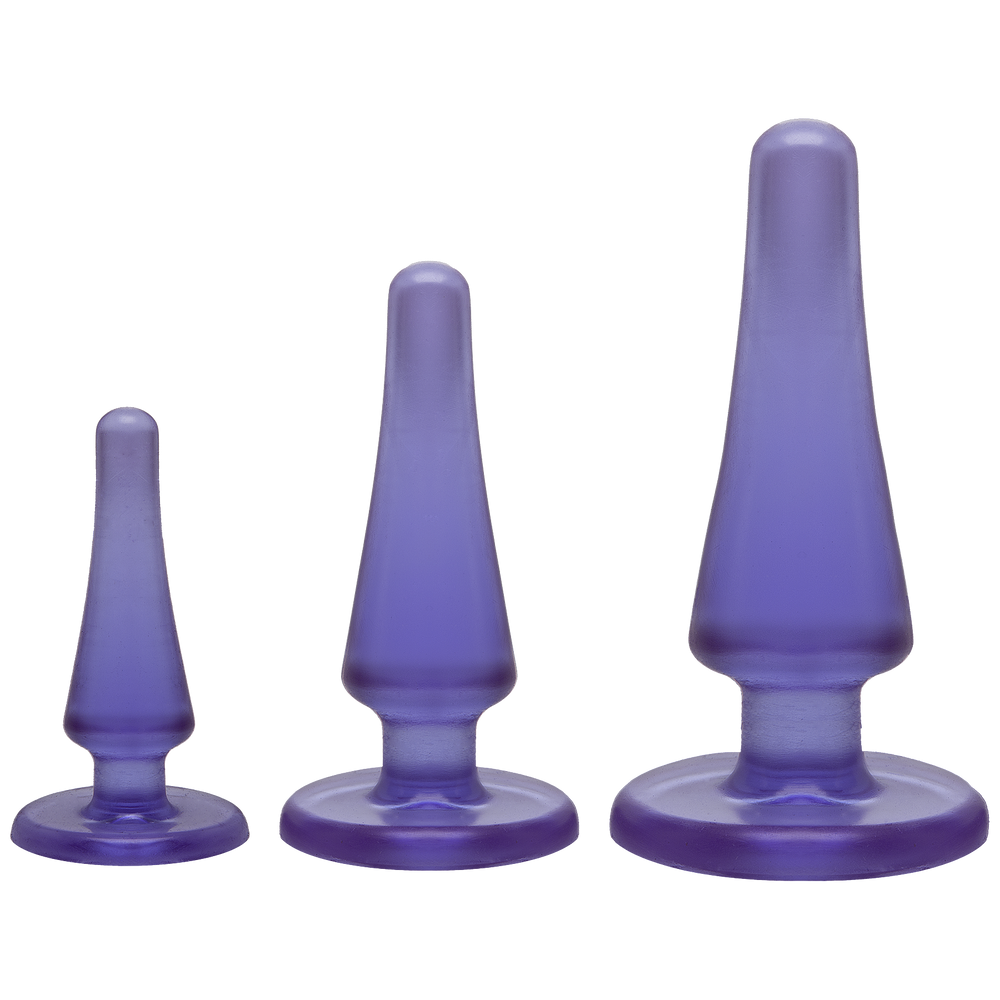 Набор анальных пробок Doc Johnson Crystal Jellies Anal - Purple, макс. диаметр 2см - 3см - 4см фото