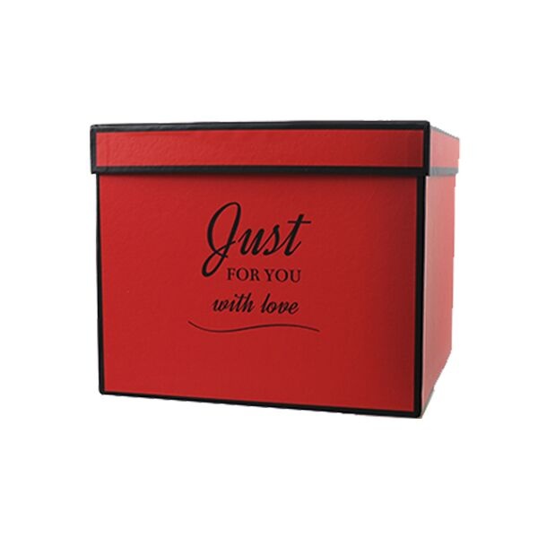 Подарункова коробка червона, м - 19,5x19,5x16.5 см