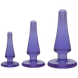 Набор анальных пробок Doc Johnson Crystal Jellies Anal - Purple, макс. диаметр 2см - 3см - 4см фото 1