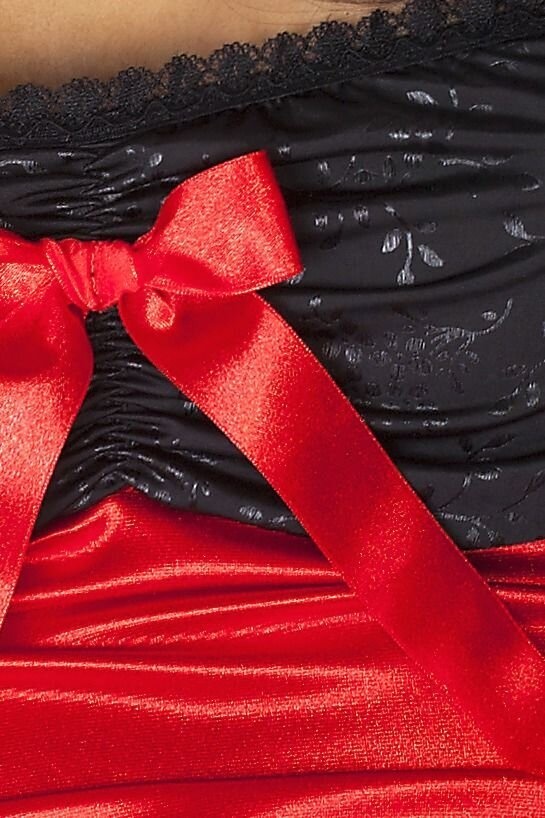 Сорочка приталенная с открытой спиной LENA CHEMISE red 6XL/7XL - Passion, трусики фото