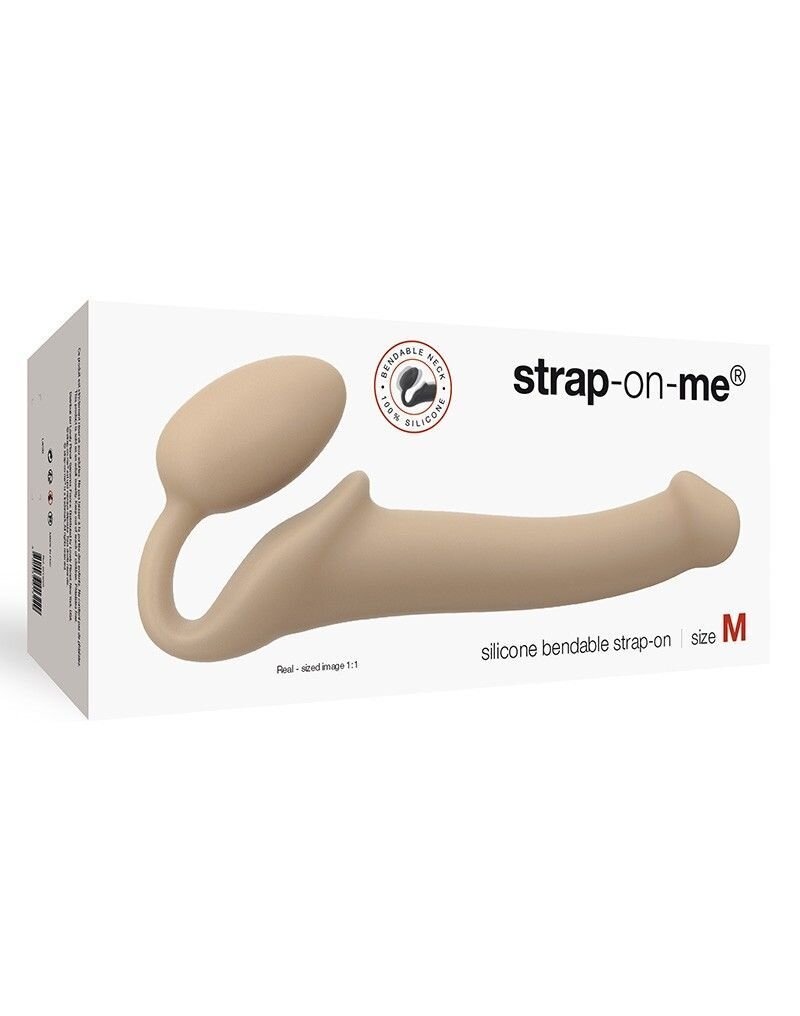 Безремневой страпон Strap-On-Me Flesh M, полностью регулируемый, диаметр 3,3см фото