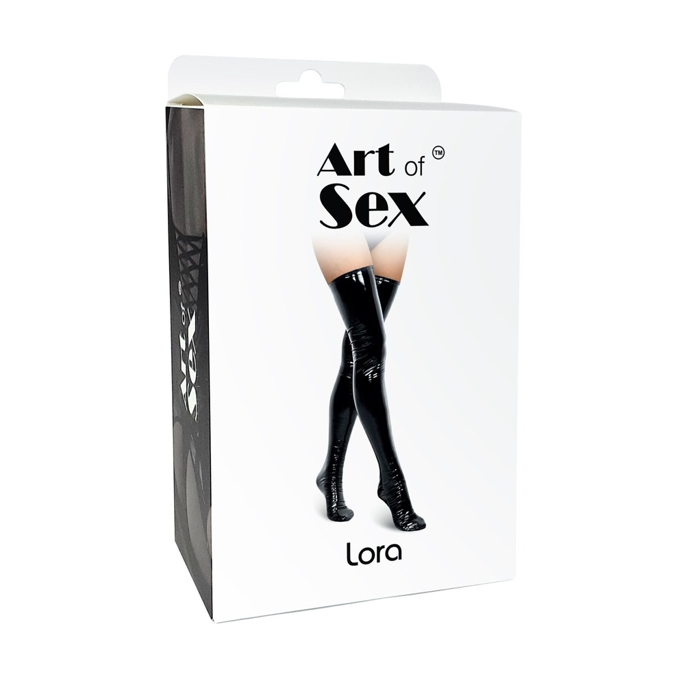 Сексуальні вінілові панчохи Art of Sex - Lora, розмір S, колір чорний фото
