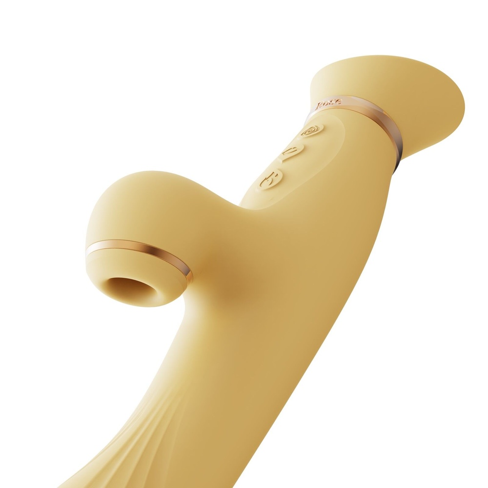 Вибратор с подогревом и вакуумной стимуляцией клитора Zalo - ROSE Vibrator Lemon Yellow фото