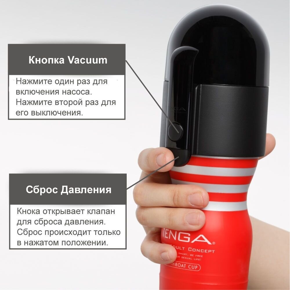 Вакуумная насадка Tenga Vacuum Controller с мастурбатором US Deep Throat Cup, единственный сосущий фото