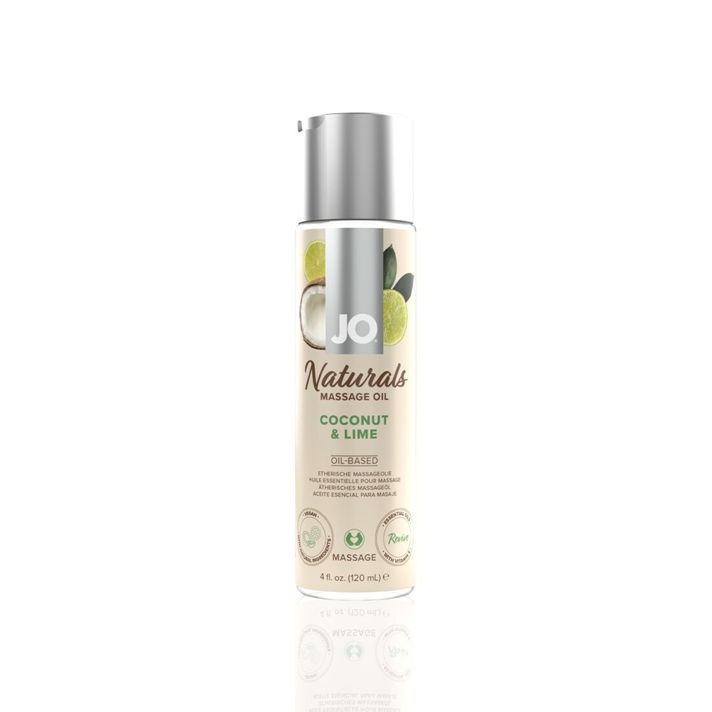 Масажна олія System JO – Naturals Massage Oil – Coconut & Lime з ефірними оліями (120 мл) фото