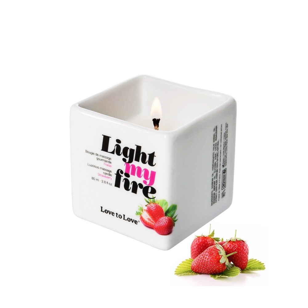 Массажная свеча Love To Love LIGHT MY FIRE Strawberry (80 мл) без парабенов и консервантов фото