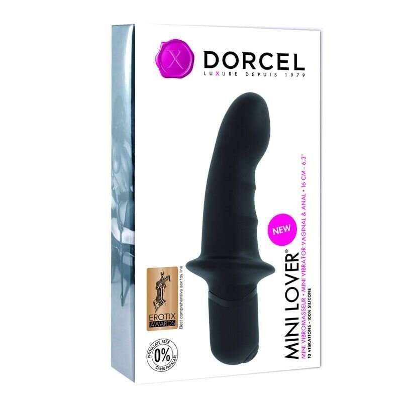 Вибратор Dorcel Mini Lover Black с ограничителем, для точки G и массажа простаты фото