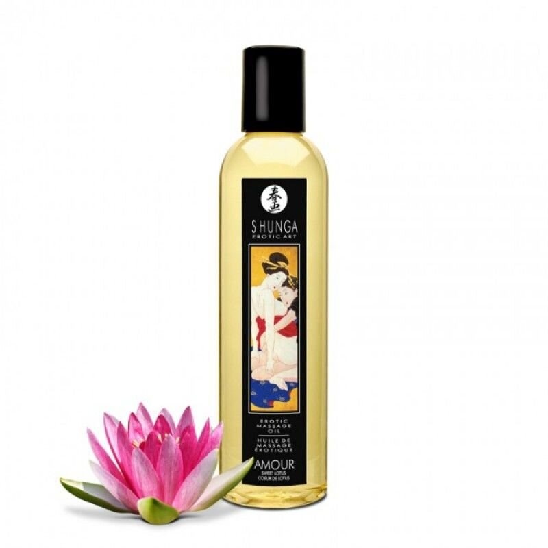 Масажне масло Shunga Amour — Sweet Lotus (250 мл) натуральне зволожуюче фото
