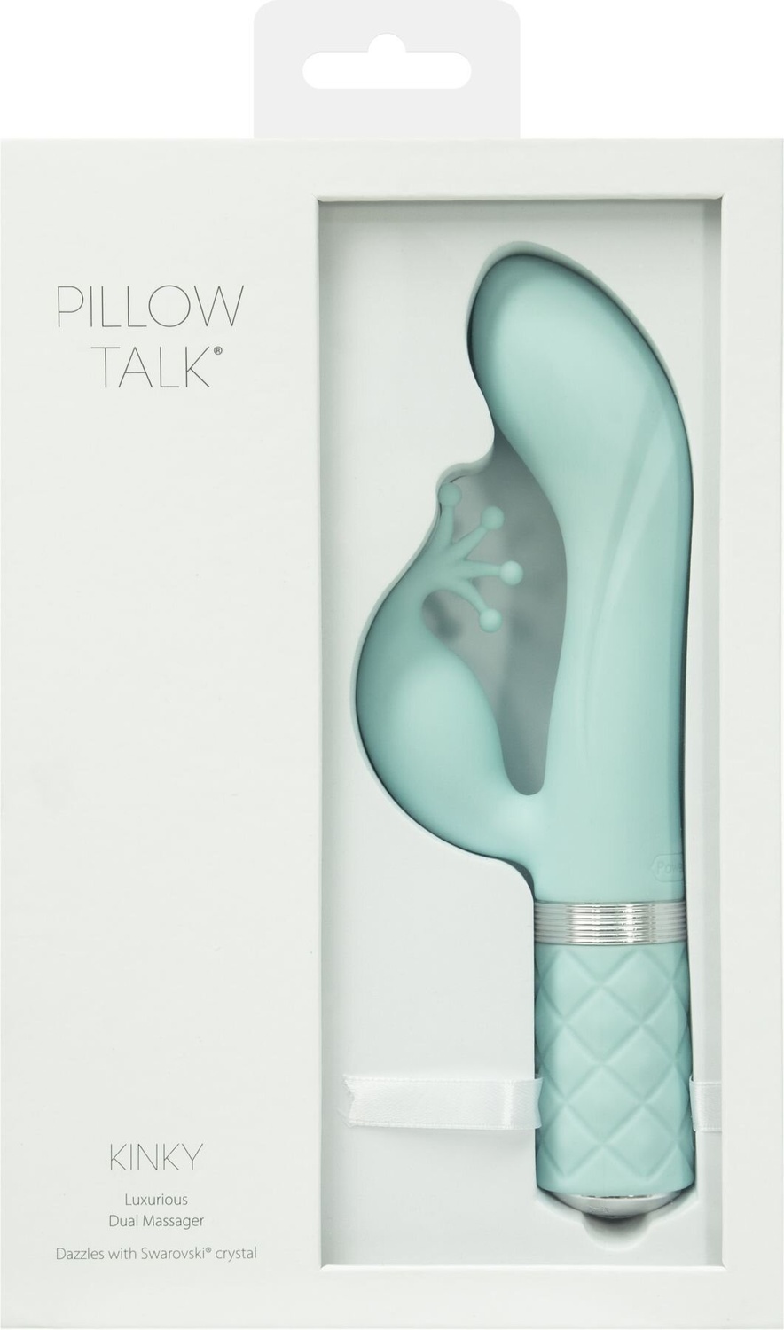 Роскошный вибратор-кролик Pillow Talk - Kinky Teal с кристаллом Сваровски, мощный фото